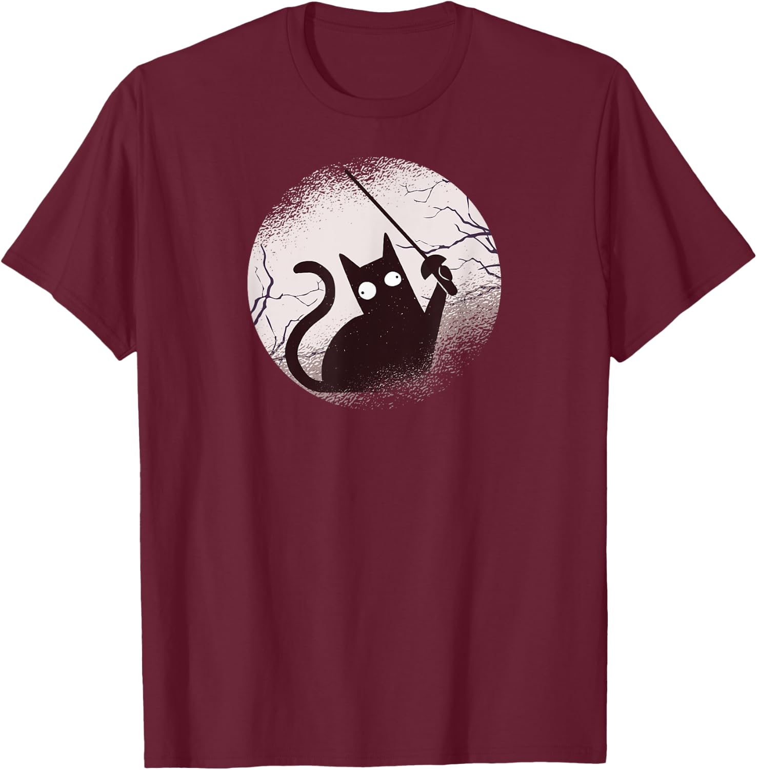 Fencing Game gamer fencer sport fencing Cat T-Shirt - T-Shirt | Maroon