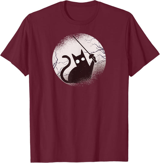 Fencing Game gamer fencer sport fencing Cat T-Shirt - T-Shirt | Maroon