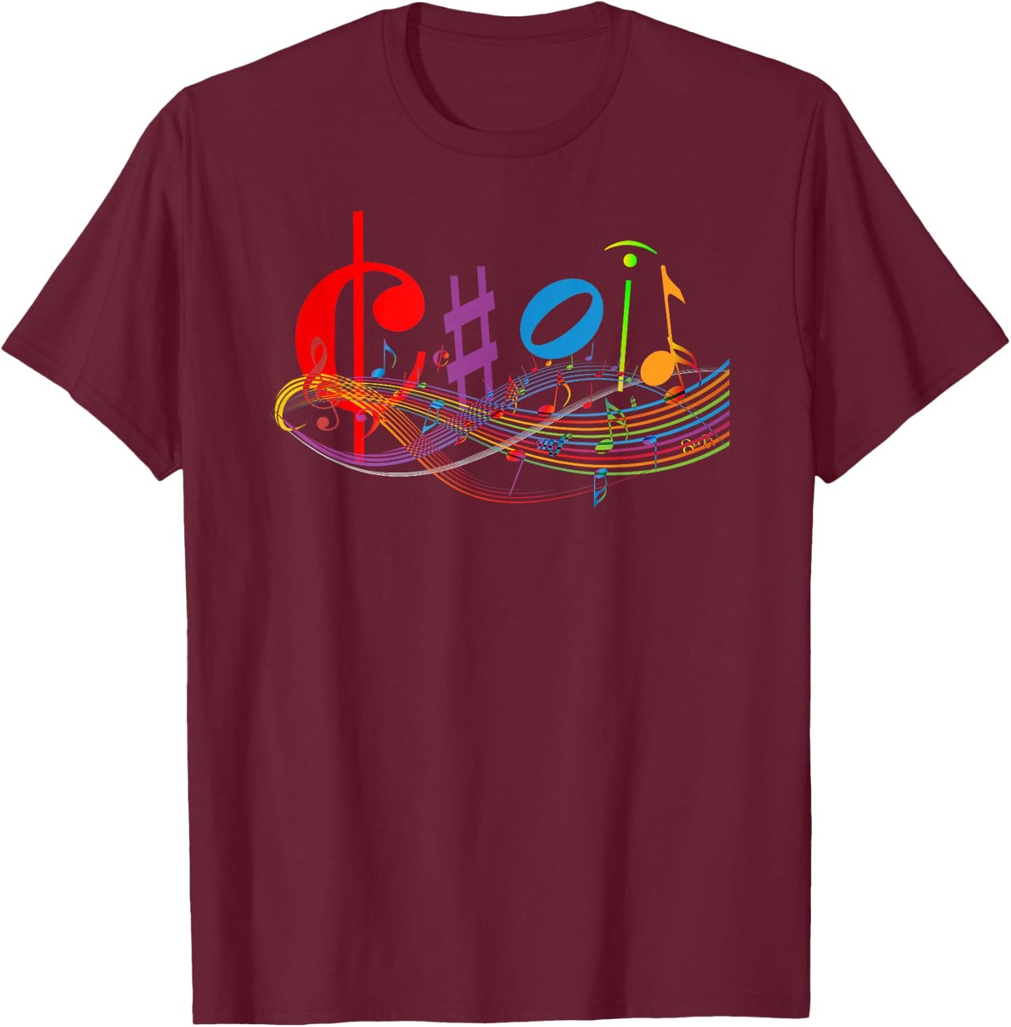 Choir Music Symbols Favorite Class Back to School T-Shirt - T-Shirt | Maroon