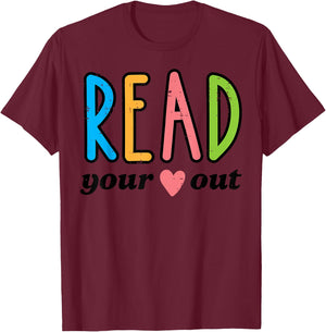 Read Your Heart Read Reading Librarian Book Across America T-Shirt - T-Shirt | Maroon