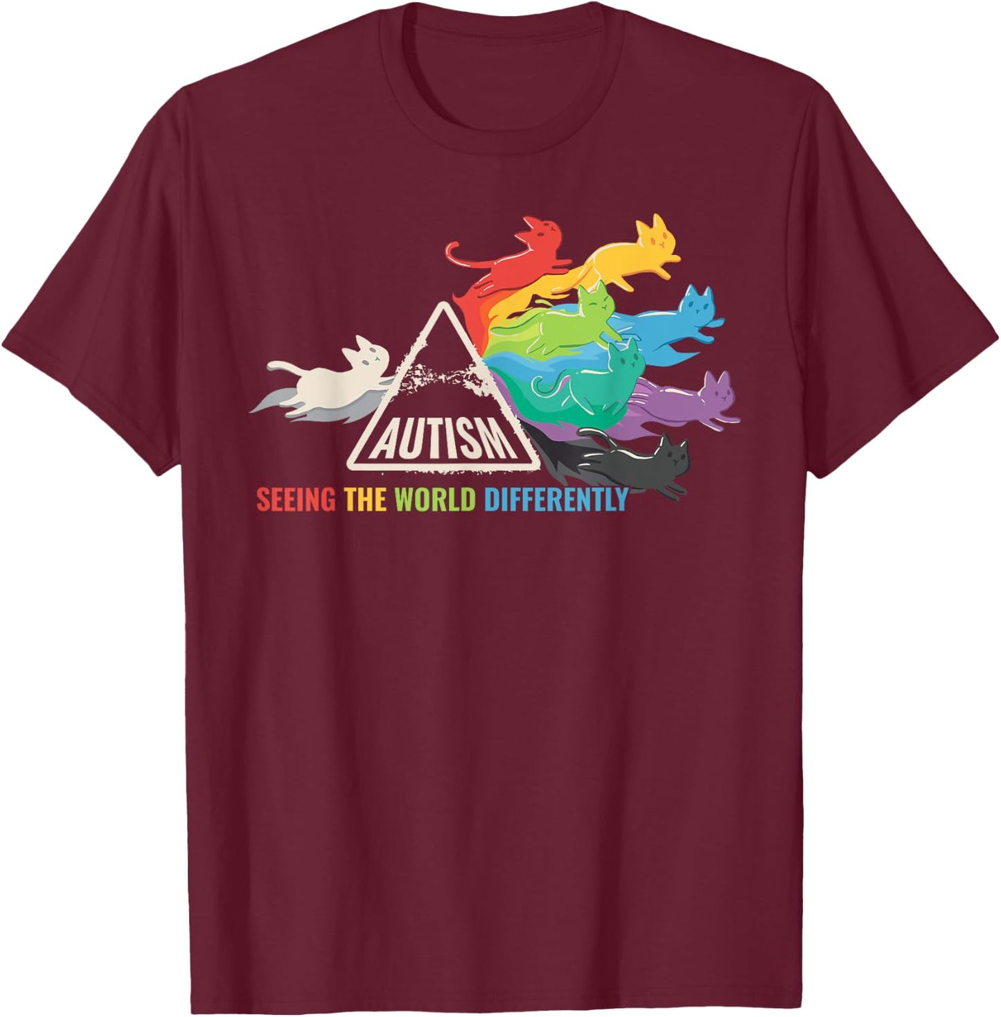 Autism Seeing The World Differently T-Shirt - T-Shirt | Maroon