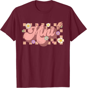 Mama And Mini , Matching Groovy Mommy and Me, Smile Mini T-Shirt - T-Shirt | Maroon