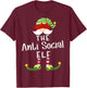Anti Social Elf Group Christmas Funny Pajama Party T-Shirt - T-Shirt | Maroon