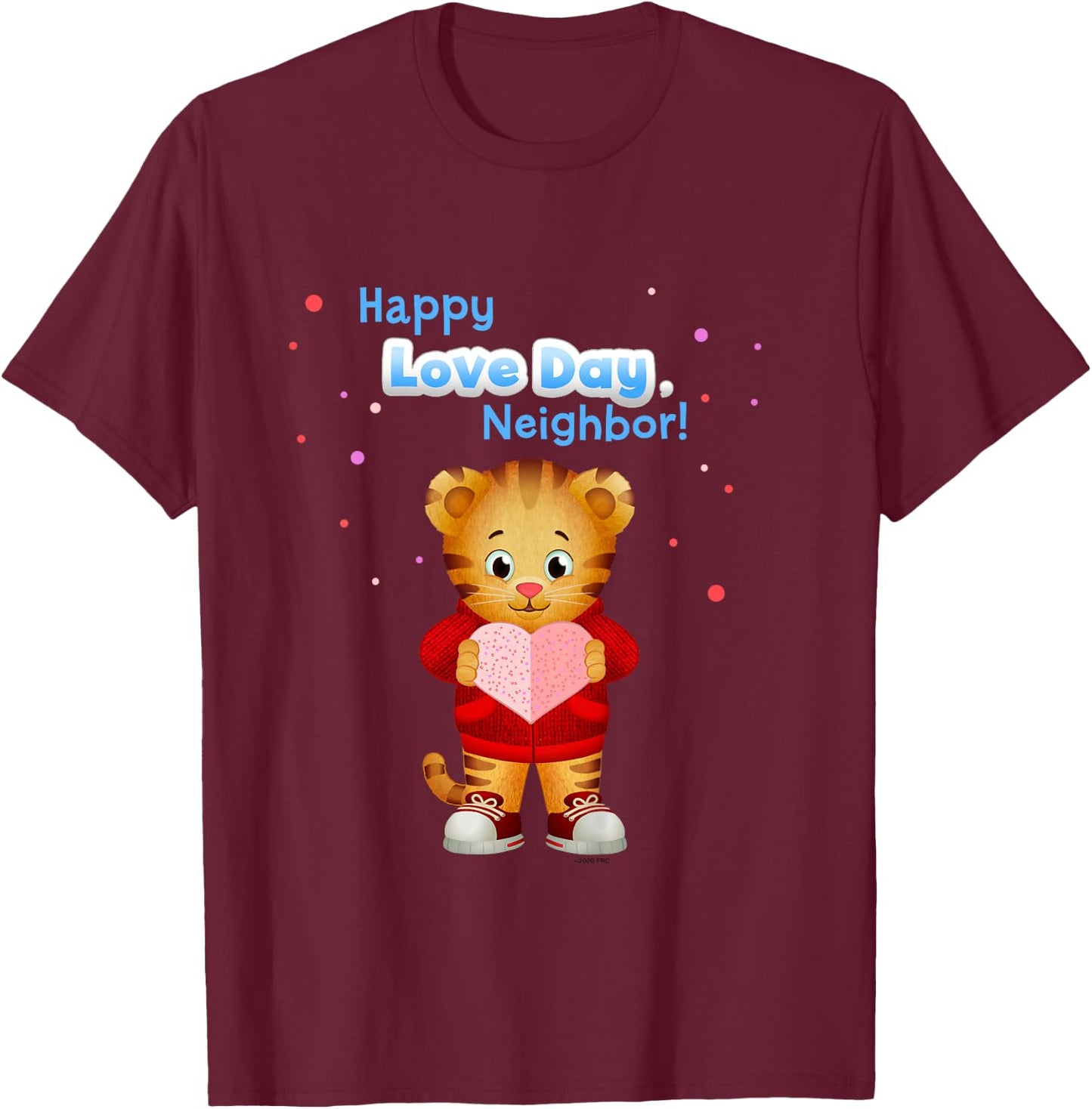 Happy Love Day, Daniel Tiger! (Blue) T-Shirt - T-Shirt | Maroon