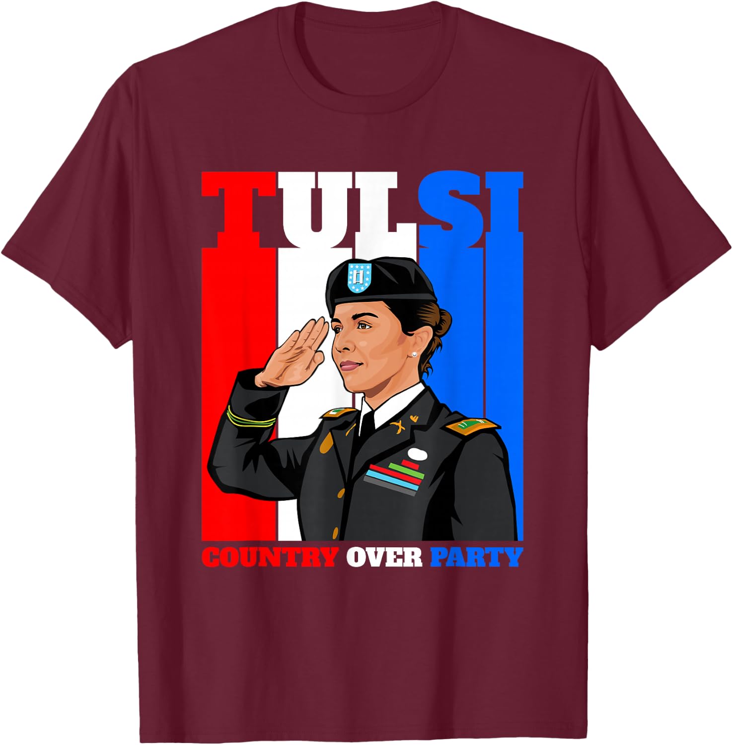 Tulsi Gabbard for First Female President 2028 T-Shirt - T-Shirt | Maroon