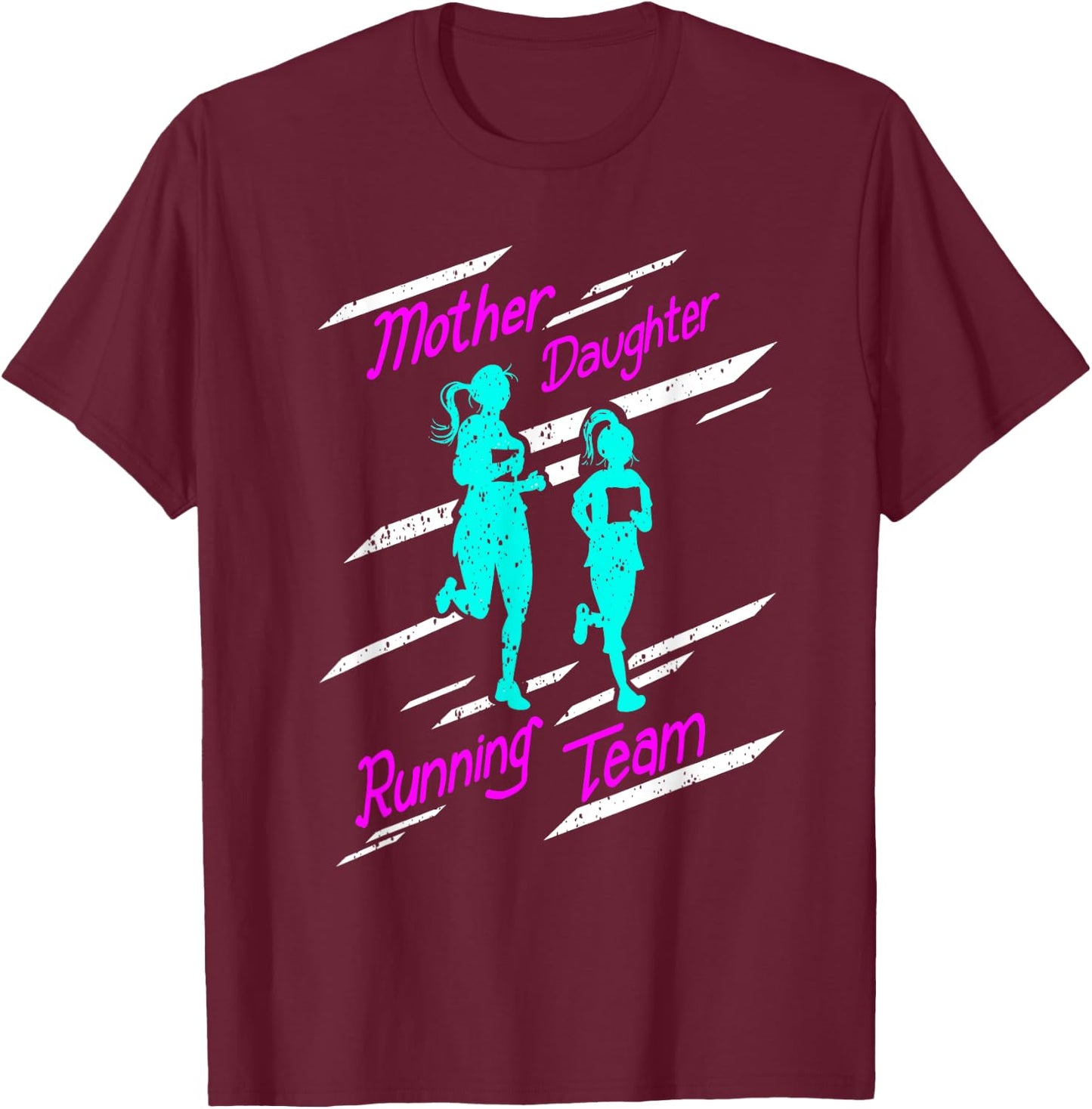 Cool Mother Daughter Running Team | Funny Runner Tandem Gift T-Shirt - T-Shirt | Maroon