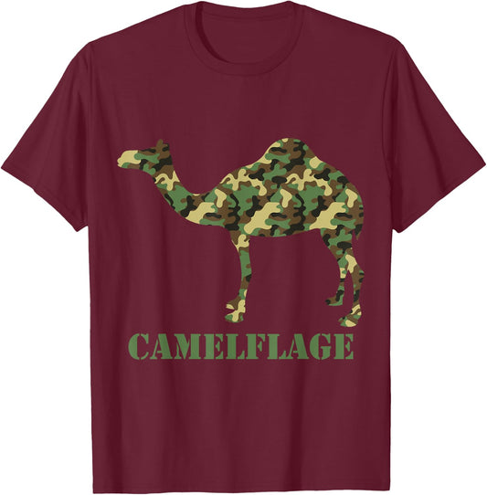 Camelflage I Camel Camouflaged Camo Pants Hump Day T-Shirt - T-Shirt | Maroon