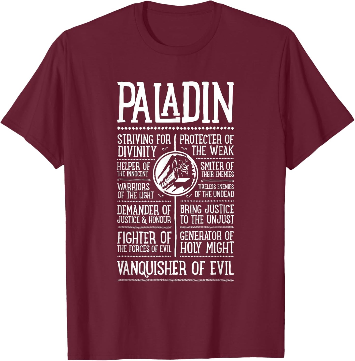 Wow Paladin Role Playing Gamer Small T-Shirt - T-Shirt | Maroon