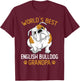 World´s Best English Bulldog Grandpa Dog Owner Funny Men T-Shirt - T-Shirt | Maroon