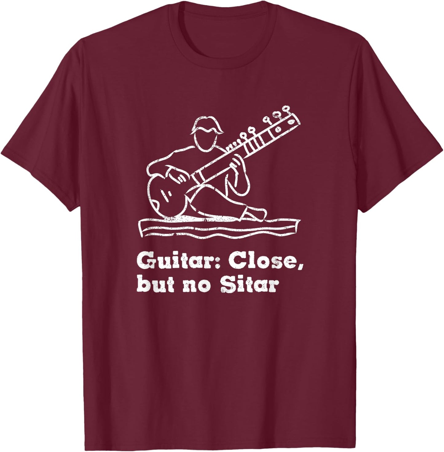Funny Sitar Indian and India music Sitar player gift T-Shirt - T-Shirt | Maroon