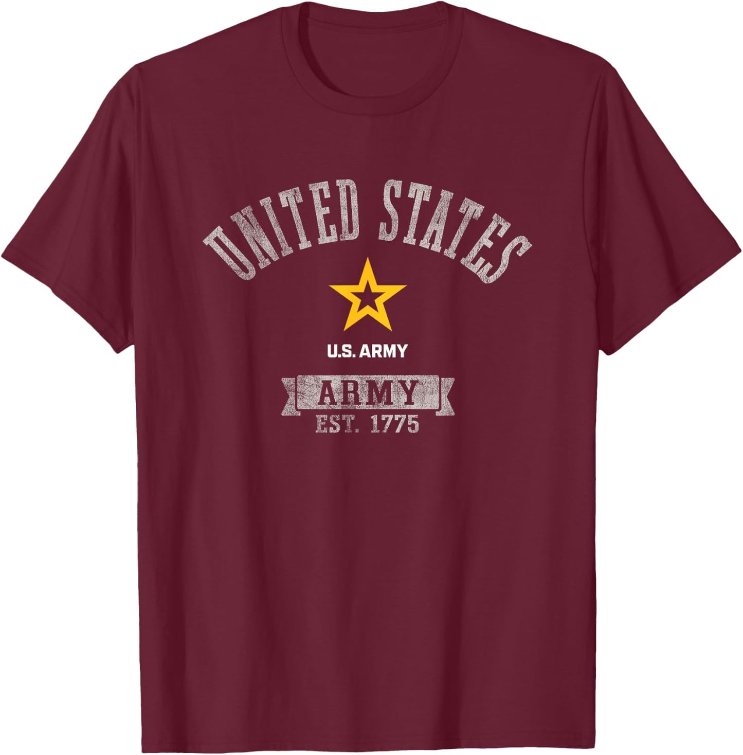 United States Army Military Vintage Logo Officially Licensed T-Shirt - T-Shirt | Maroon