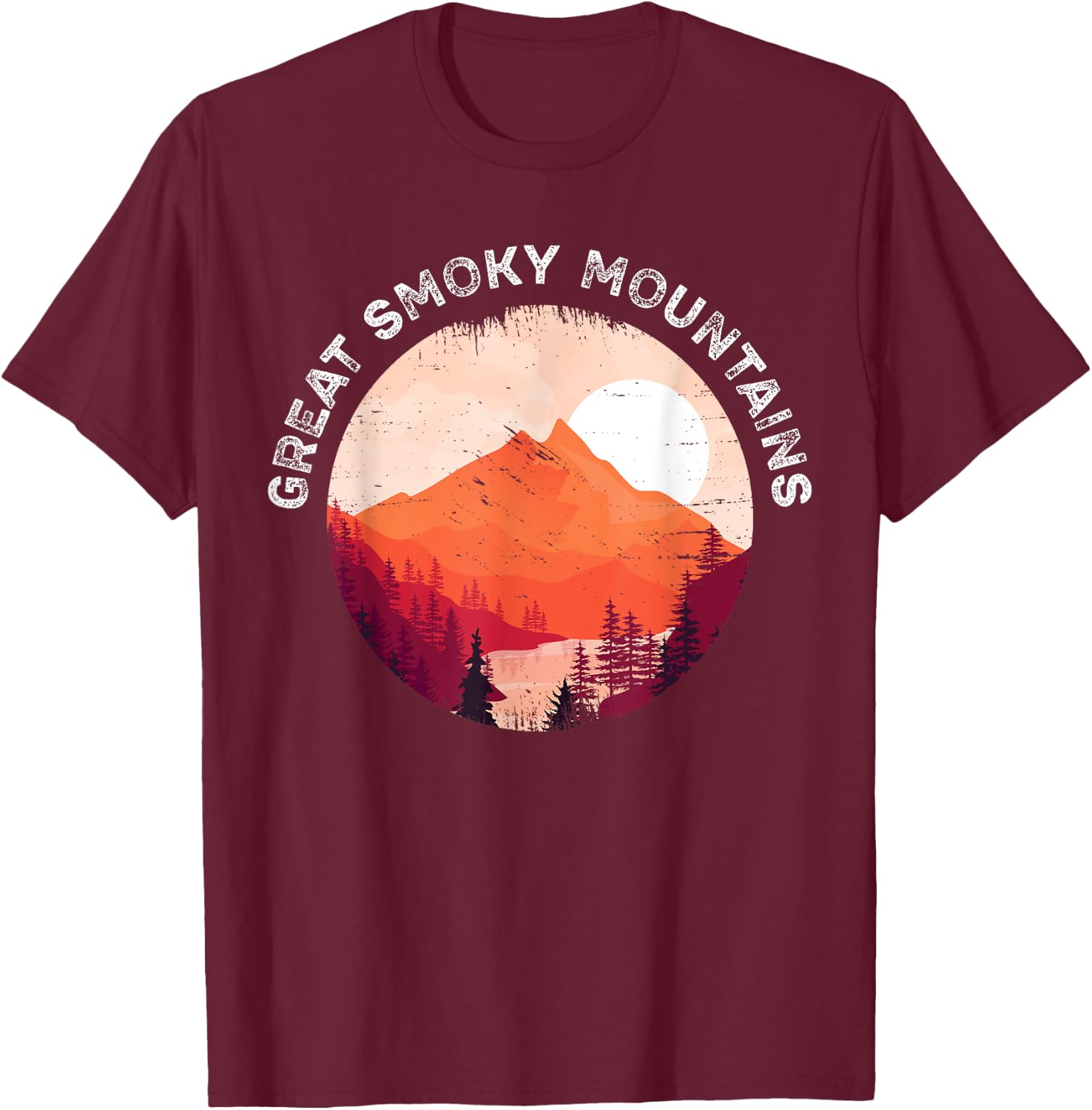 Great Smoky Mountains Hiking Souvenir T-Shirt - T-Shirt | Maroon