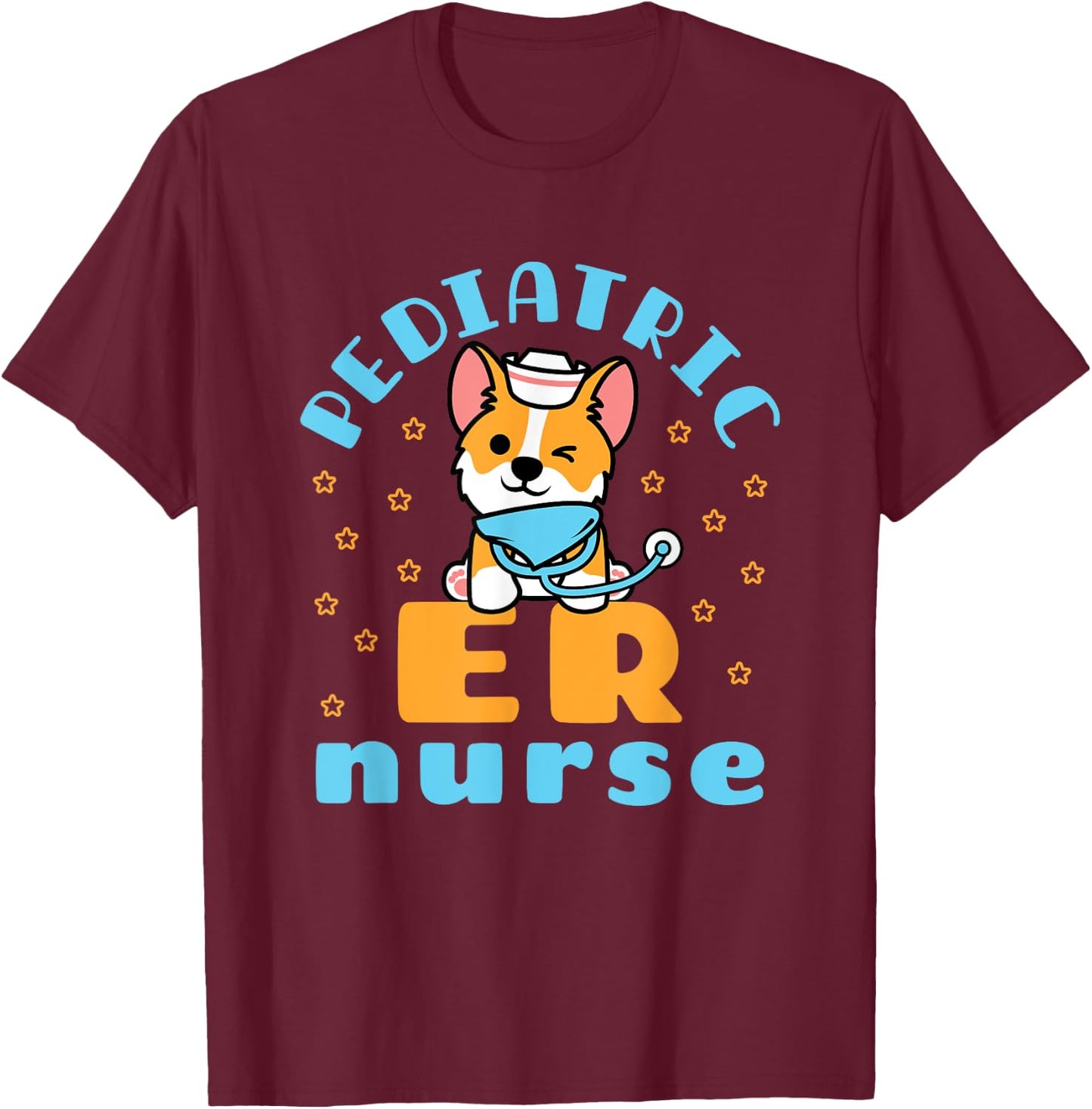 Cute Pediatric ER Nurse Pedi Unit Emergency Room Nursing T-Shirt - T-Shirt | Maroon