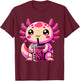 Axolotl Tea Bubble Tea Anime Kawaii Axolotl T-Shirt - T-Shirt | Maroon