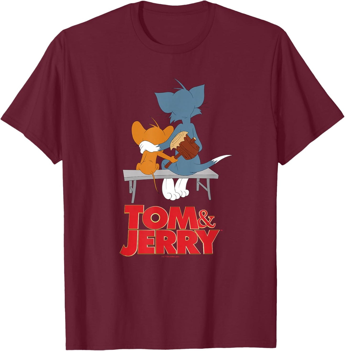 Tom & Jerry Movie Park bench T-Shirt - T-Shirt | Maroon