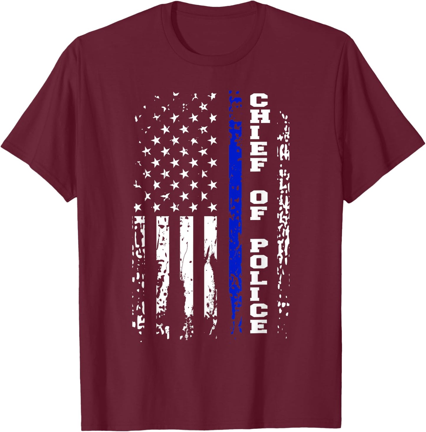 Police Chief Shirt Chief of Police Rank T-Shirt - T-Shirt | Maroon