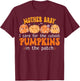 Mother Baby Nurse Cute Pumpkins Halloween Postpartum Nurse T-Shirt - T-Shirt | Maroon