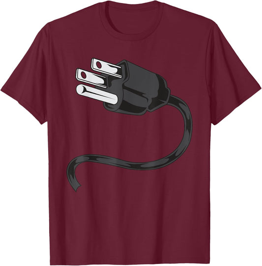 Electrical OUTLET PLUG And Socket Couples Costume Halloween T-Shirt - T-Shirt | Maroon