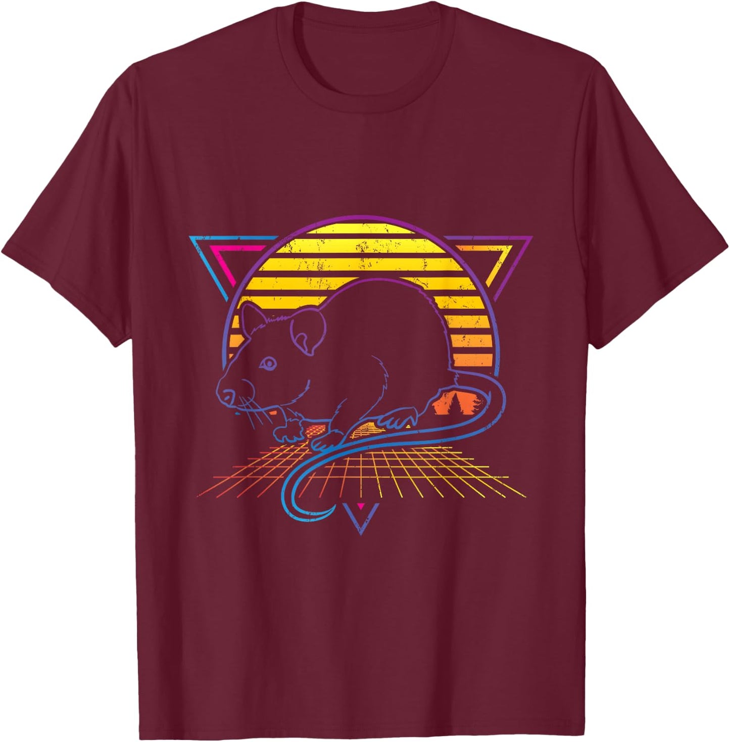 Retro Rat for Rat Lover T-Shirt - T-Shirt | Maroon
