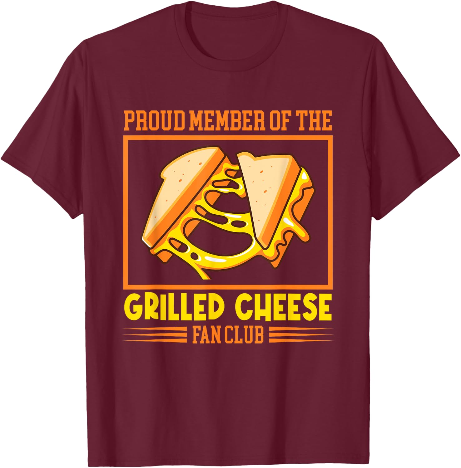 Funny Grilled Cheese T-Shirt - T-Shirt | Maroon