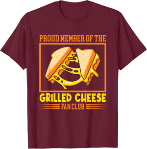 Funny Grilled Cheese T-Shirt - T-Shirt | Maroon