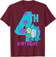 Disney Pixar Monsters Inc. Mike & Sully Happy 4th Birthday T-Shirt - T-Shirt | Maroon