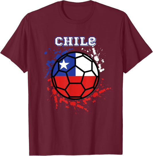 Chile Soccer Chilean Flag Futbol Fan Jersey T-Shirt - T-Shirt | Maroon