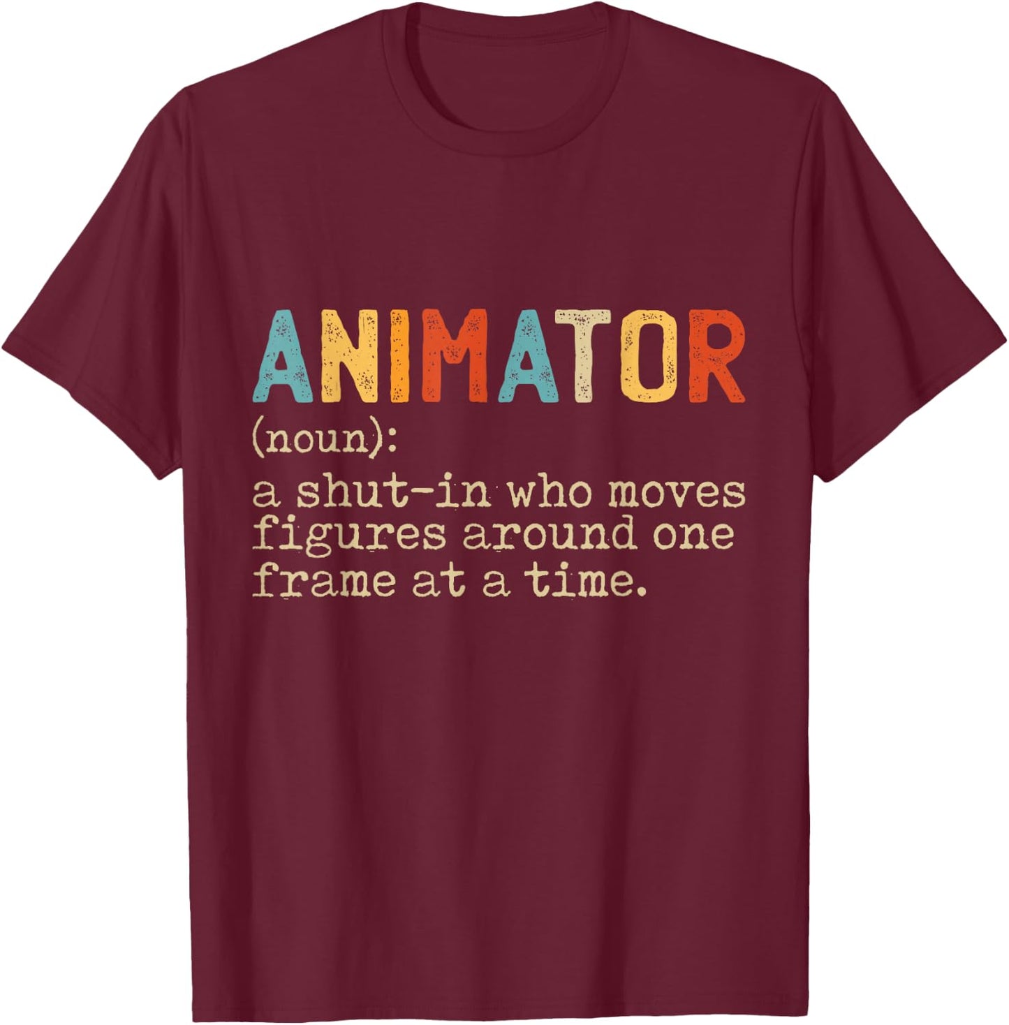 Animation Graphic Artist Gifts & Apparel Adult Black T-Shirt - T-Shirt | Maroon