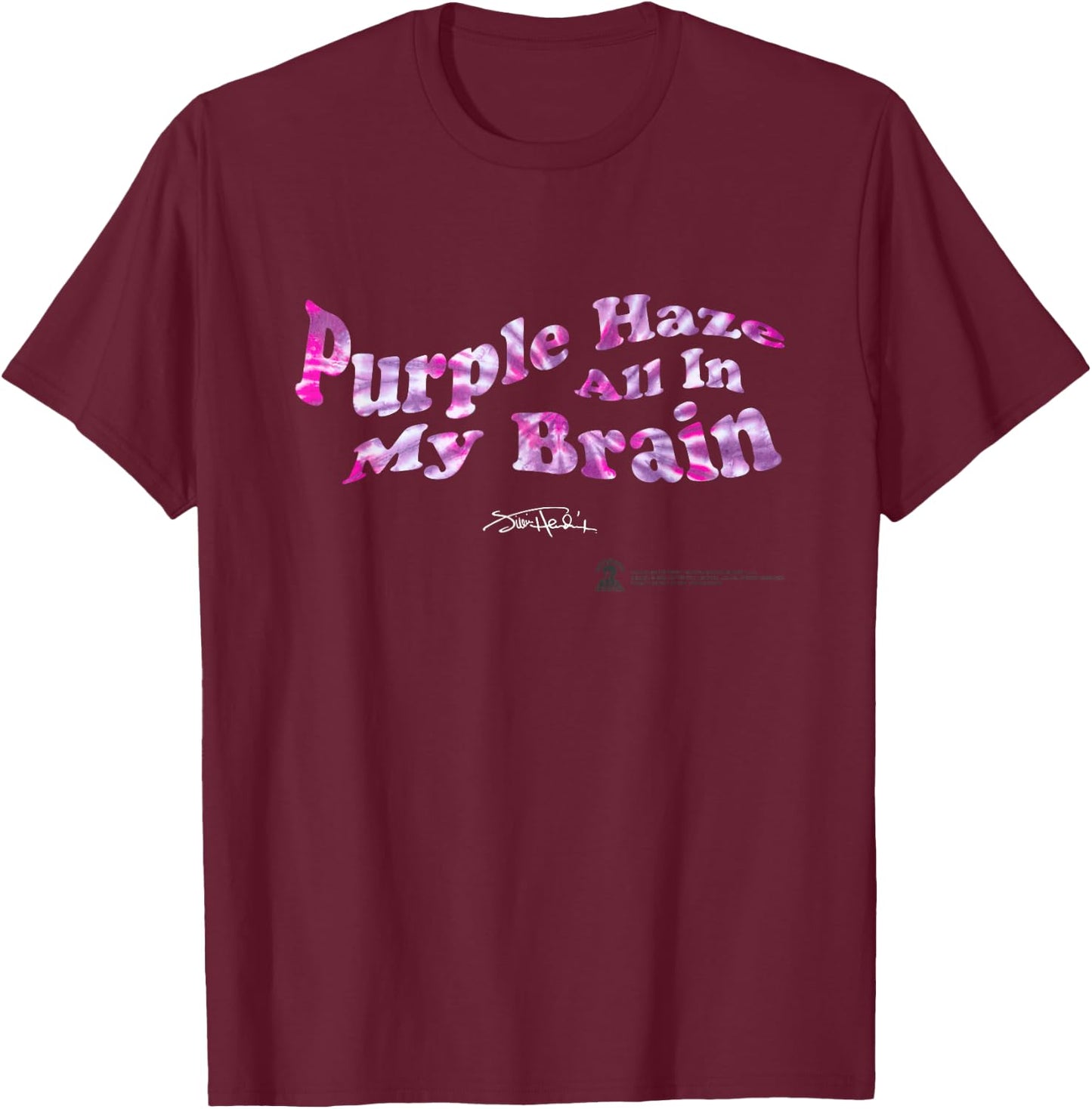 Jimi Hendrix Official Purple Haze Lyric T-Shirt - T-Shirt | Maroon
