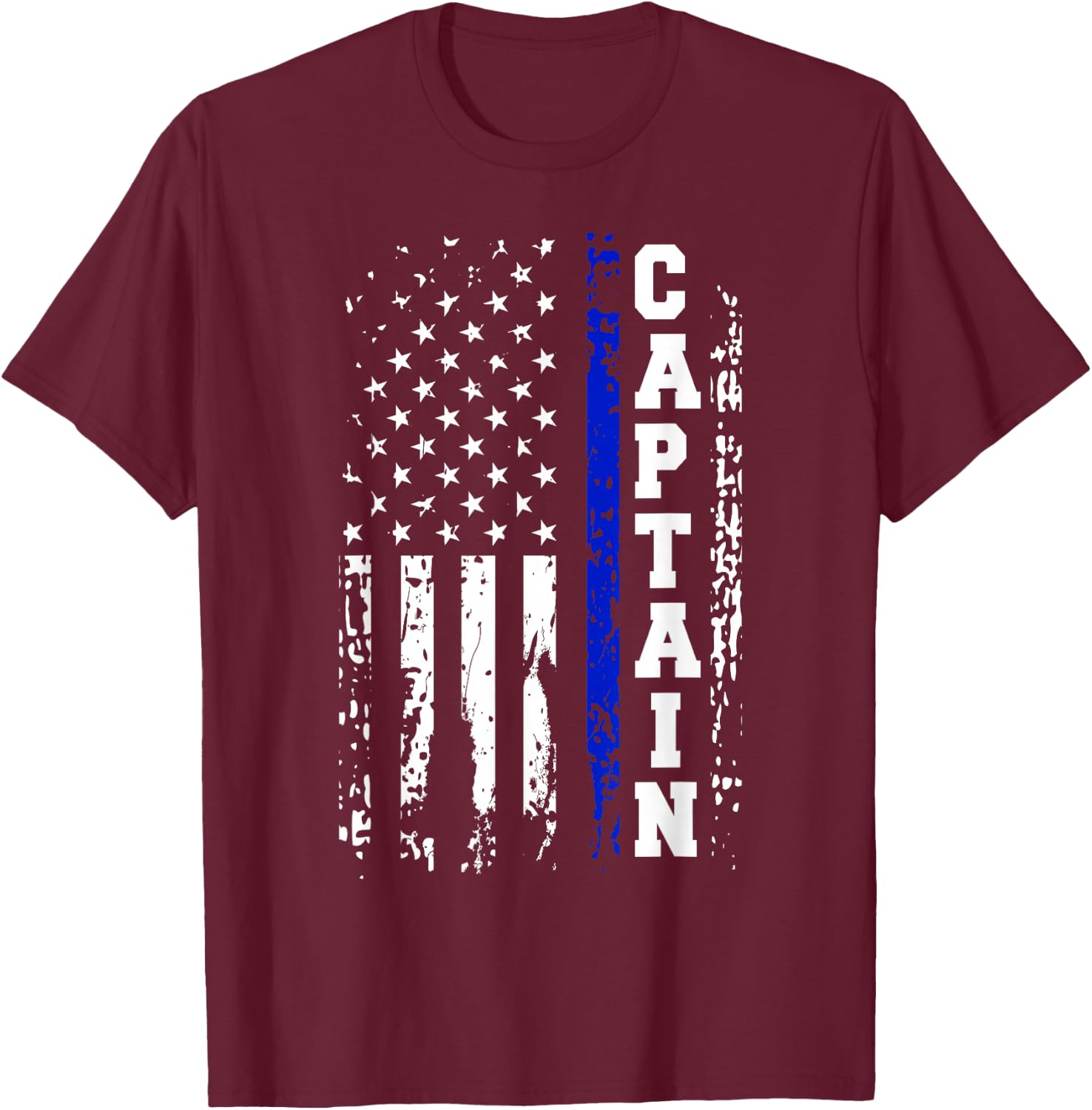Police Captain Shirt Police Rank Captain Gift T-Shirt - T-Shirt | Maroon