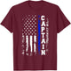 Police Captain Shirt Police Rank Captain Gift T-Shirt - T-Shirt | Maroon