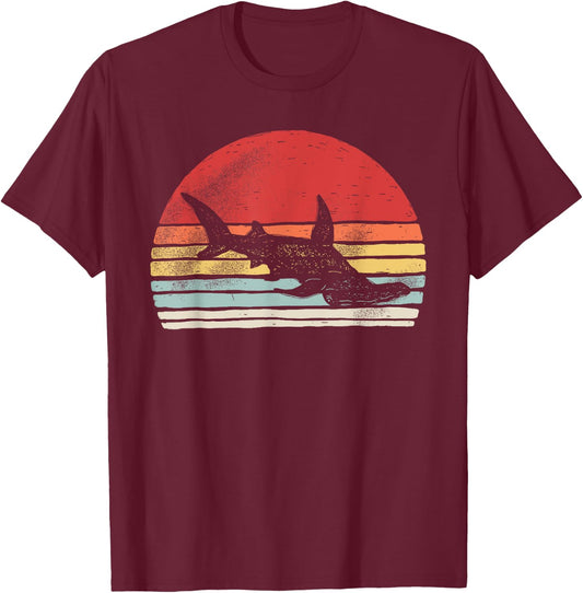 Vintage Retro Hammerhead Shark T-Shirt - T-Shirt | Maroon