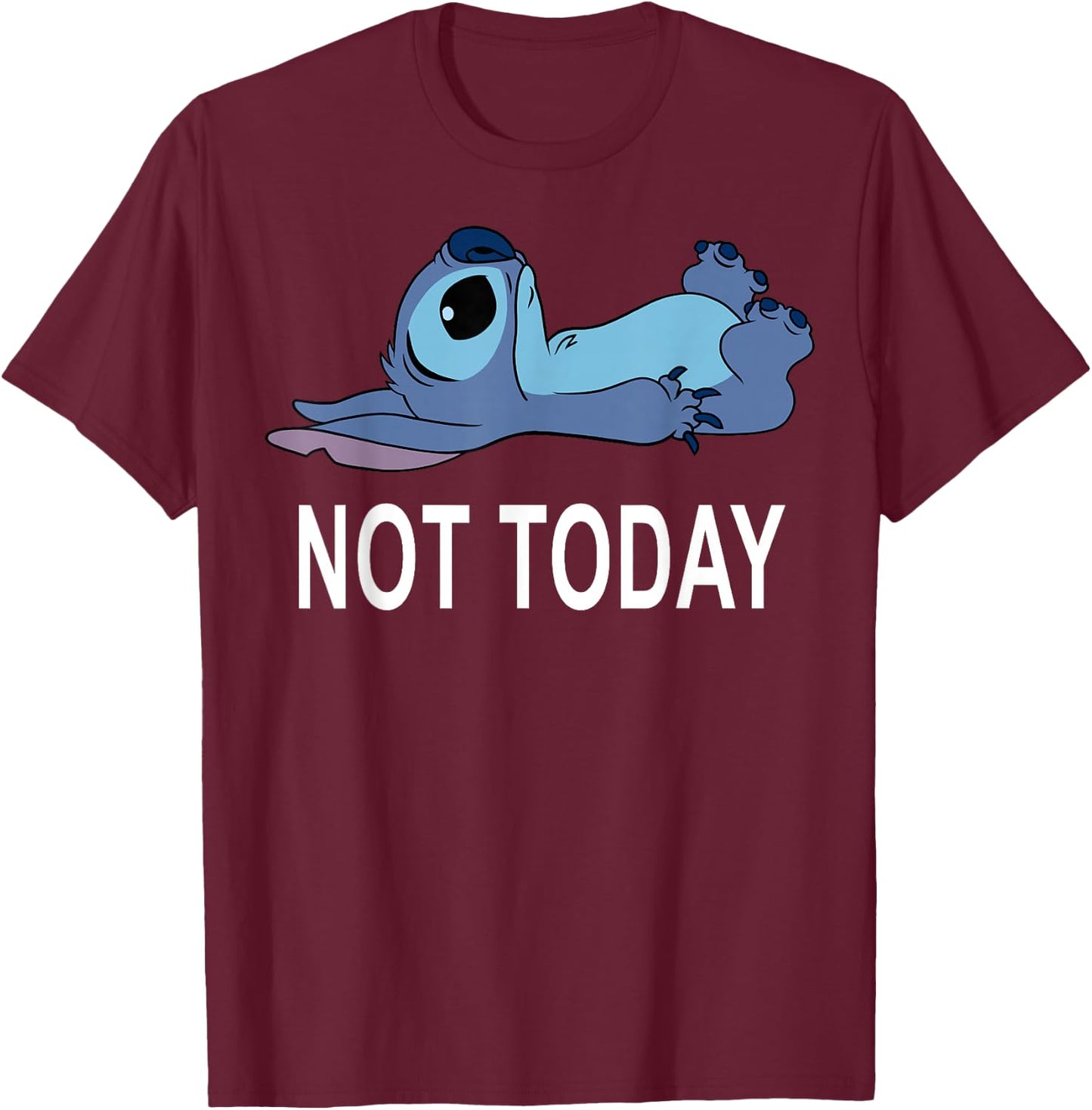 Disney Lilo & Stitch Not Today Stitch T-Shirt - T-Shirt | Maroon