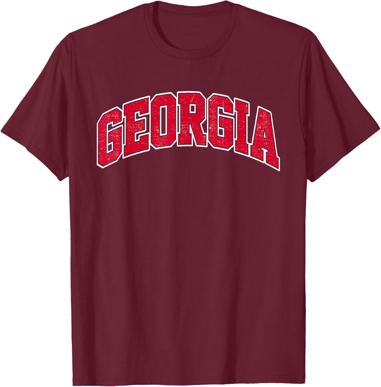 Georgia GA Vintage Varsity Style Sports Gift Men Women Girls T-Shirt - T-Shirt | Maroon