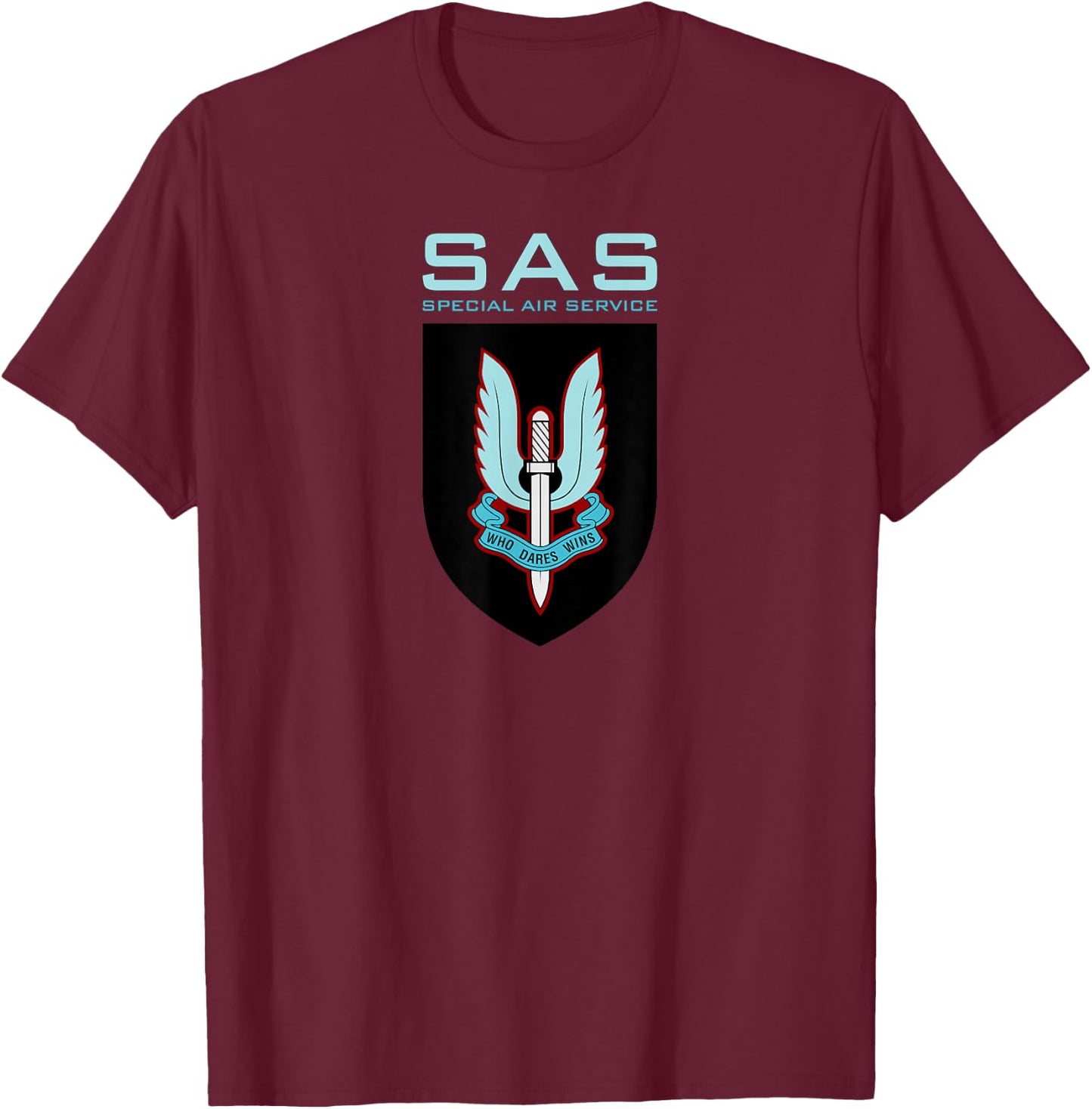 Uk Sas Special Air Service British Army Special Forces T-Shirt - T-Shirt | Maroon