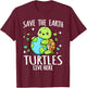 Save Earth Turtle Design - Funny Animal Earth Day T-Shirt - T-Shirt | Maroon
