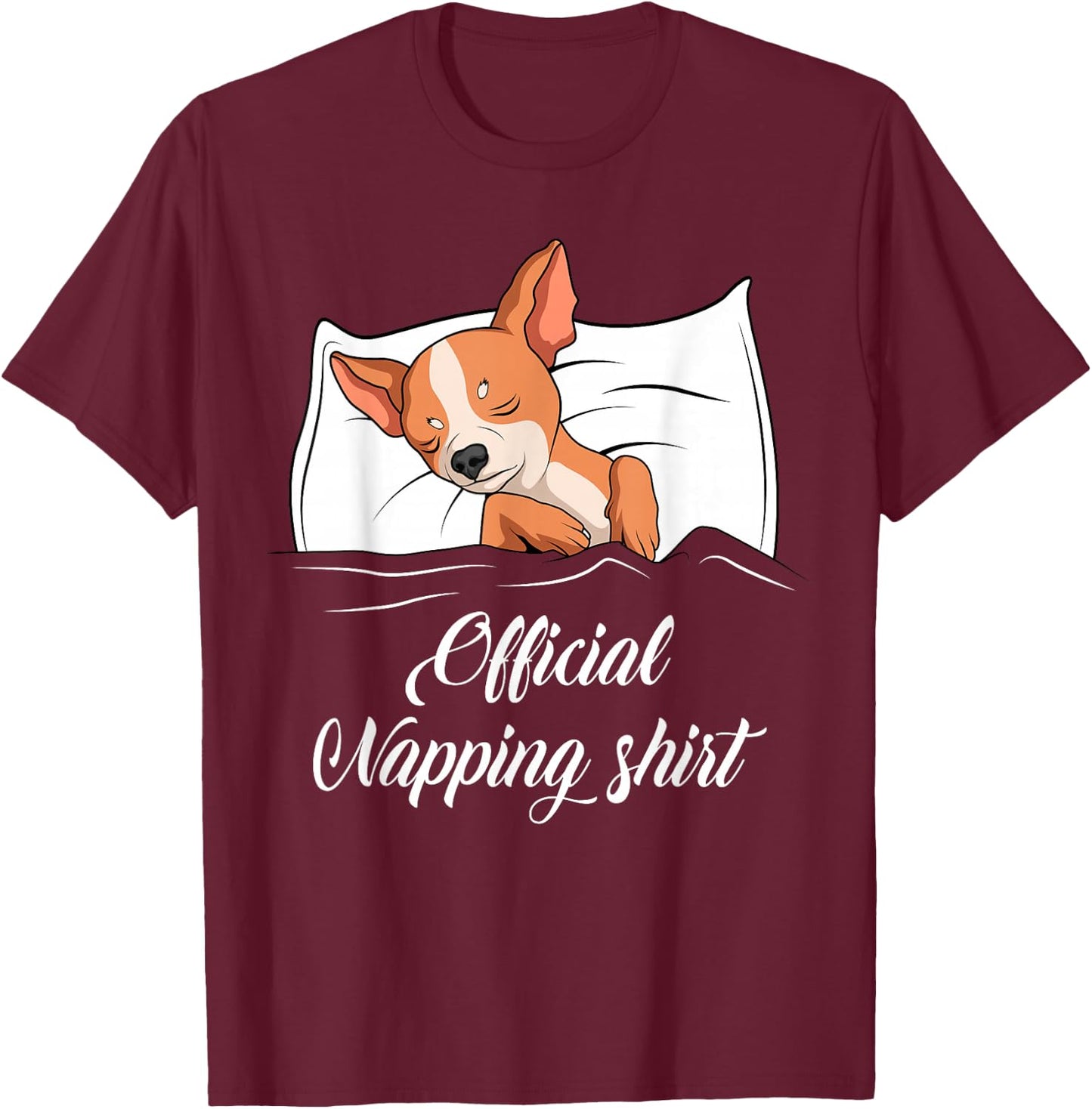 Sleeping Chihuahua Pyjamas Dog Lover Gift Official Napping Women Girls Kids T-Shirt - T-Shirt | Maroon