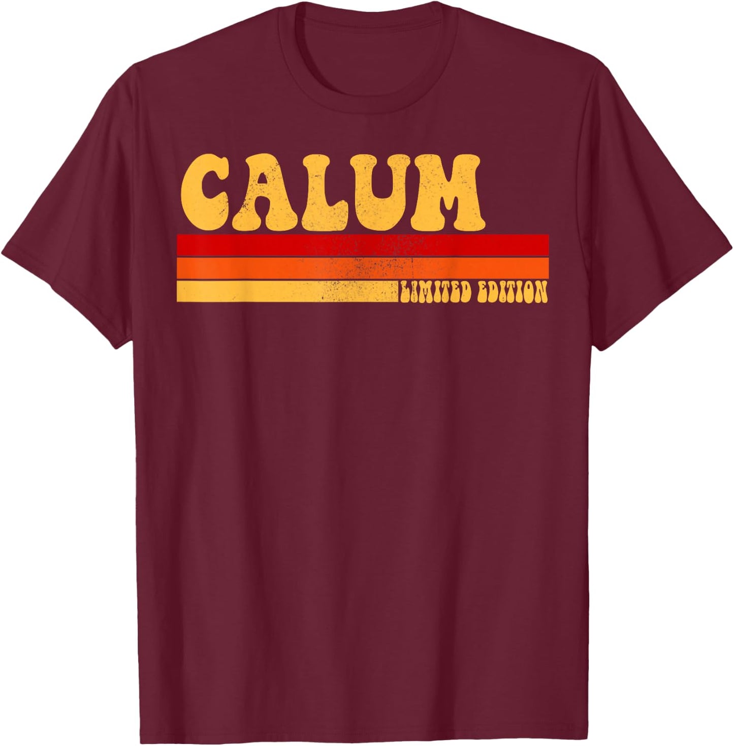 CALUM Name Personalized Idea Men Retro Vintage CALUM T-Shirt - T-Shirt | Maroon