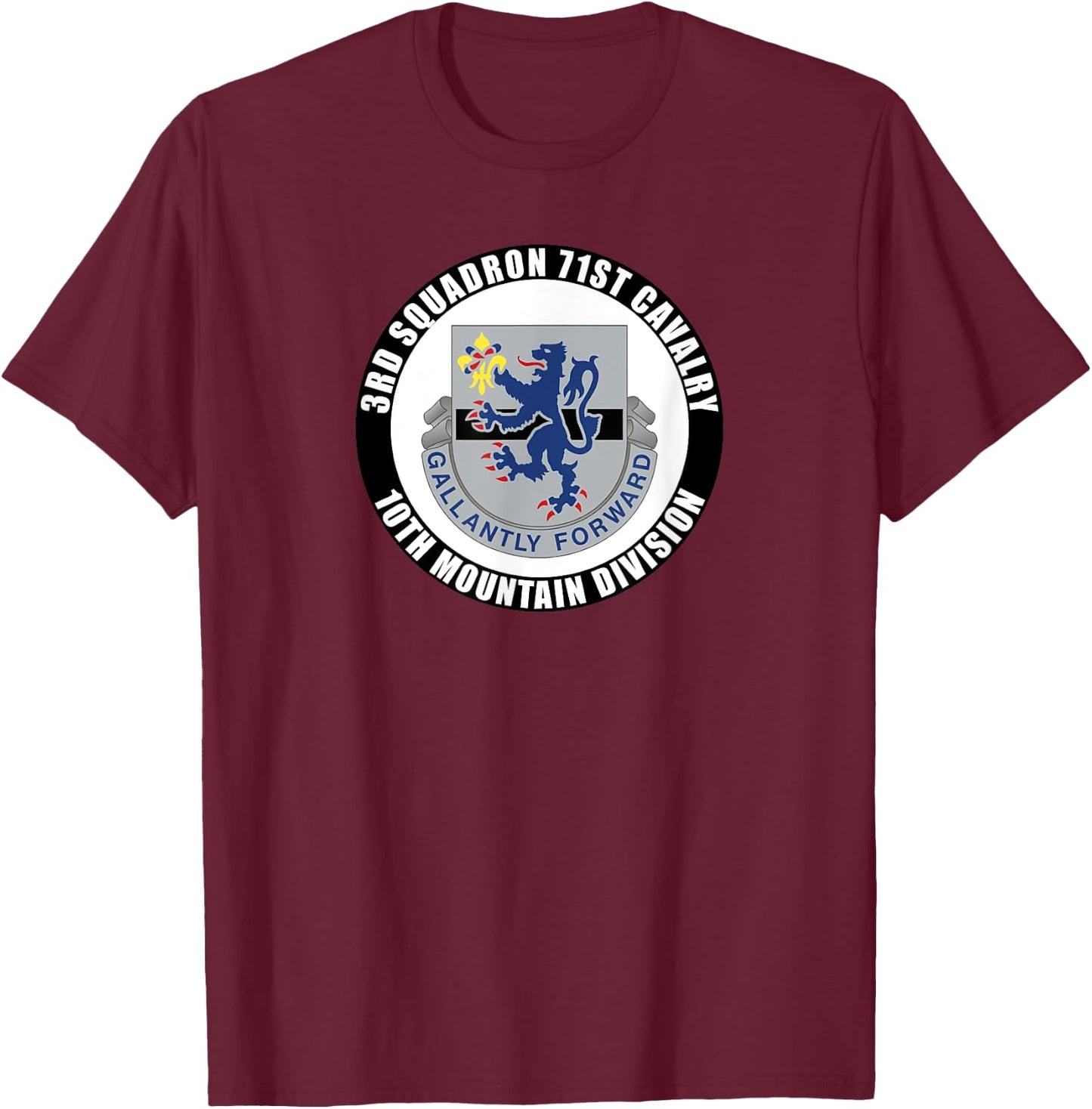 3rd Squadron 71st Cavalry 10th Mountain Division Veteran T-Shirt - T-Shirt | Maroon