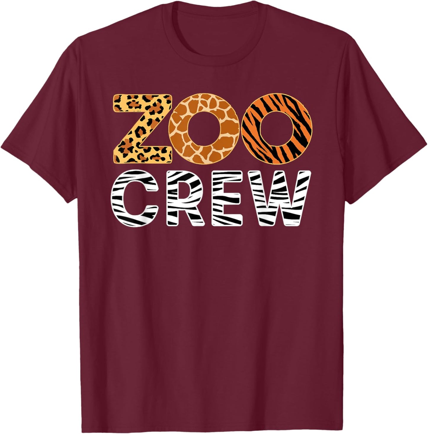 Zoo Crew Leopard Safari Animal Keeper Kids Group Matching T-Shirt - T-Shirt | Maroon