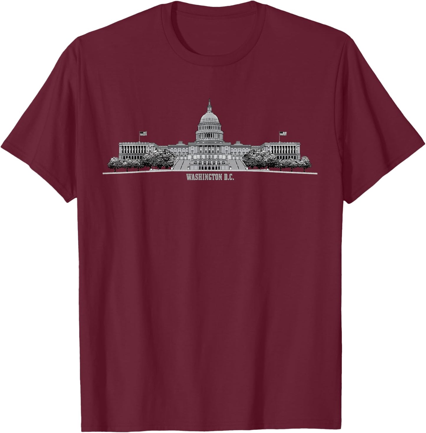 United States Capitol Washington Politics Government Power T-Shirt - T-Shirt | Maroon