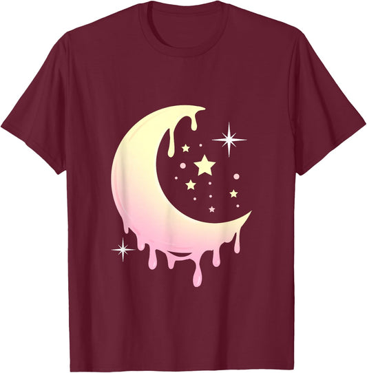 Pastel Moon Kawaii Pastel Goth T-Shirt - T-Shirt | Maroon