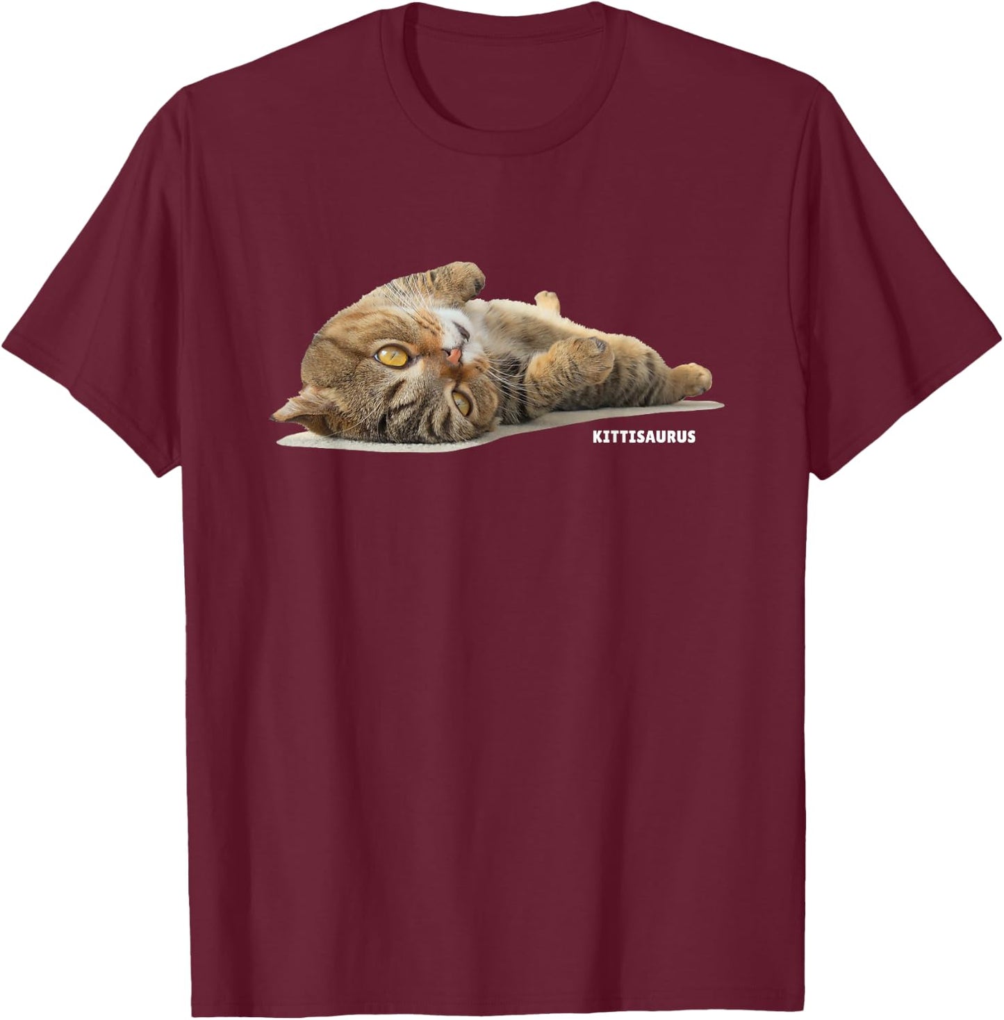 ChuChu in Wonderland Lying LuLu , Adult, , Short Sleeve, Blue, Small, Cat Pattern, Modern, Classic, Casual, Cotton 60% Polyester 40% T-Shirt - T-Shirt | Maroon