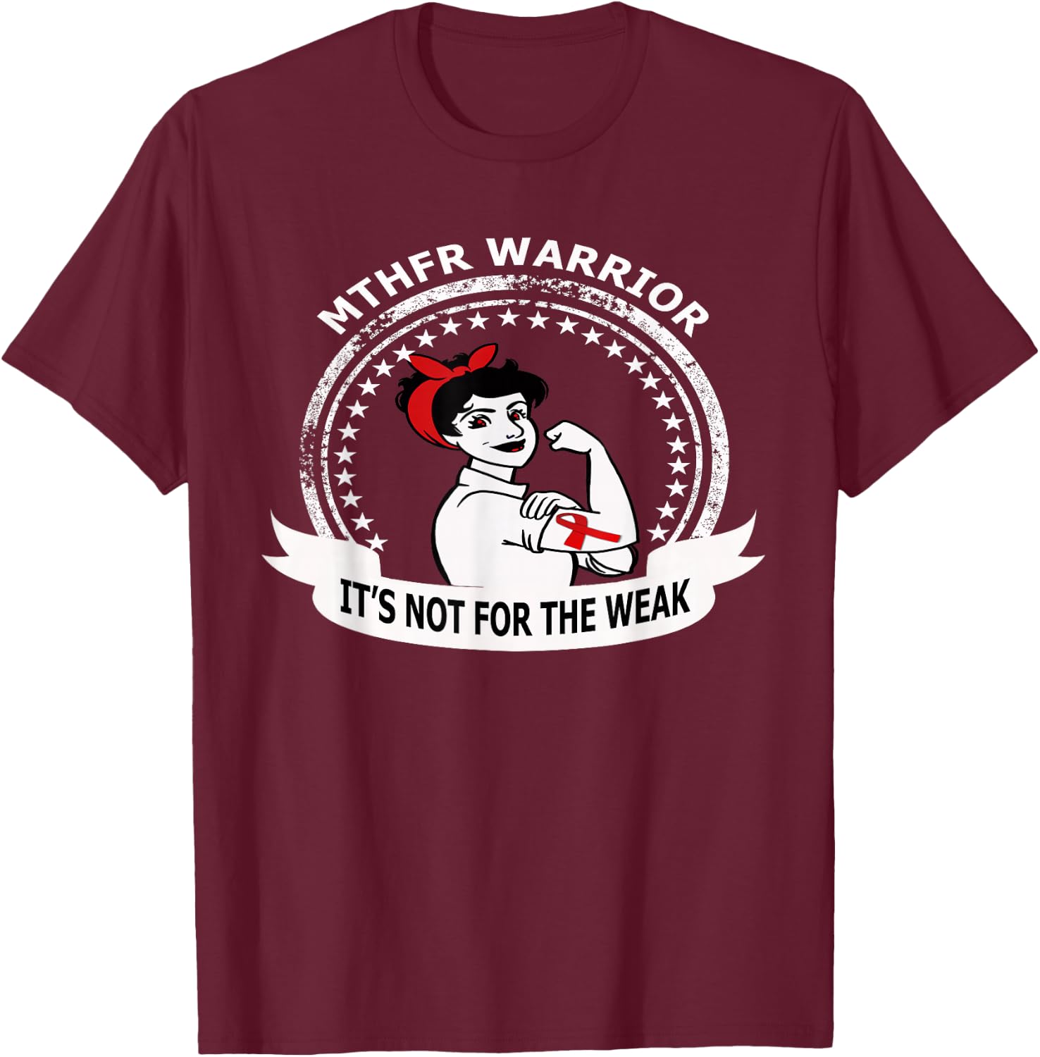 Mthfr Warrior Awareness T-Shirt - T-Shirt | Maroon
