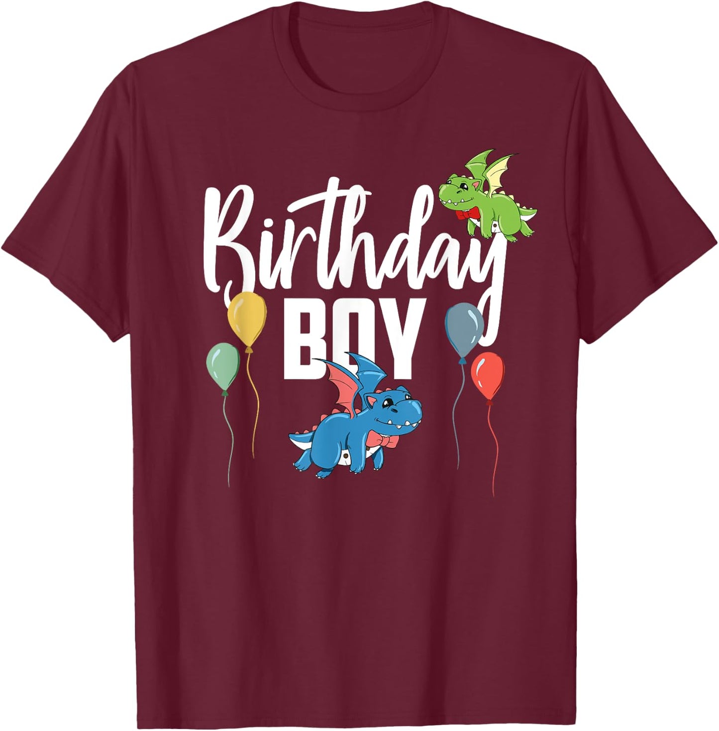 Birthday Boy Dragon Lover Funny Kids Boys Birthday Party T-Shirt - T-Shirt | Maroon