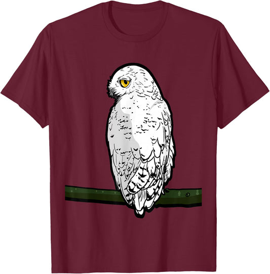Snow Owl Gift T-Shirt - T-Shirt | Maroon