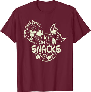 I'm Here For The Snacks, Snacks Goals T-Shirt - T-Shirt | Maroon
