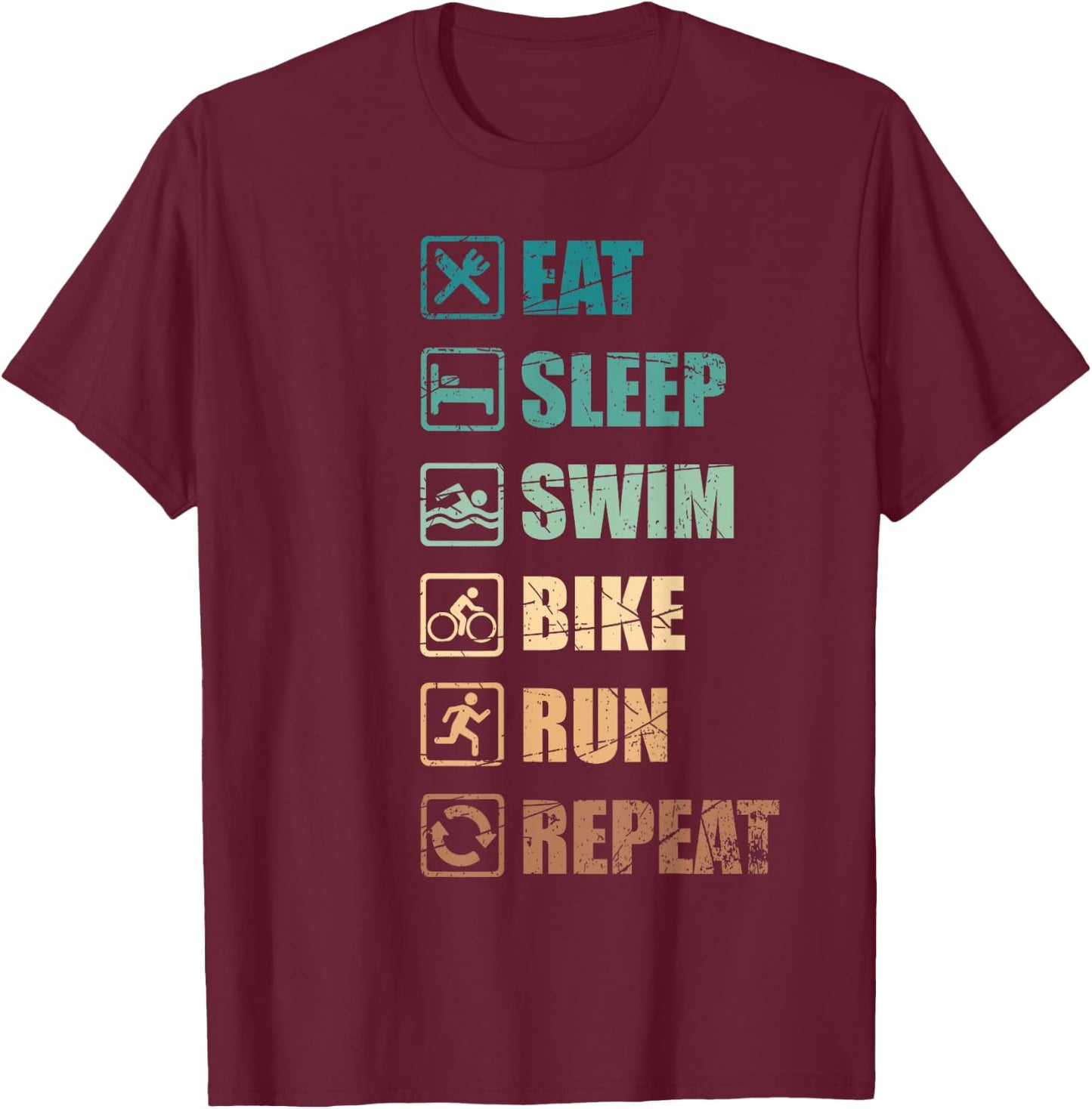 Funny Hobby Triathlete Gift Sports Triathlon T-Shirt - T-Shirt | Maroon