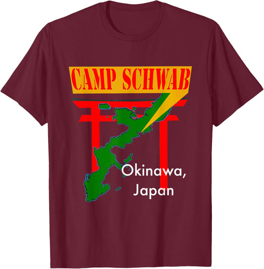 Camp Schwab, Nago, Okinawa, Japan T-Shirt - T-Shirt | Maroon