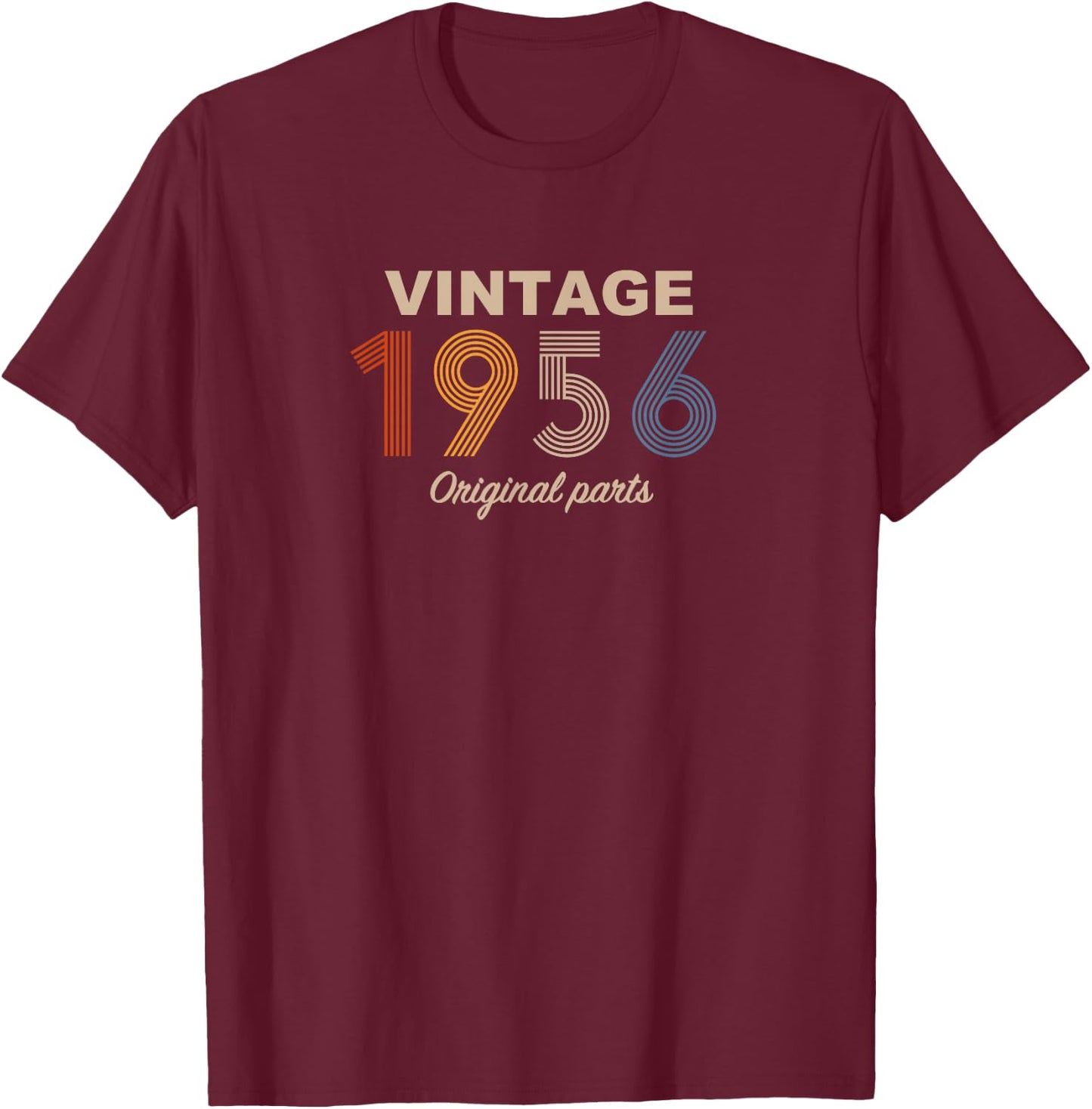 Retro 70 Years Vintage 1956 Original Parts 70th Birthday T-Shirt - T-Shirt | Maroon